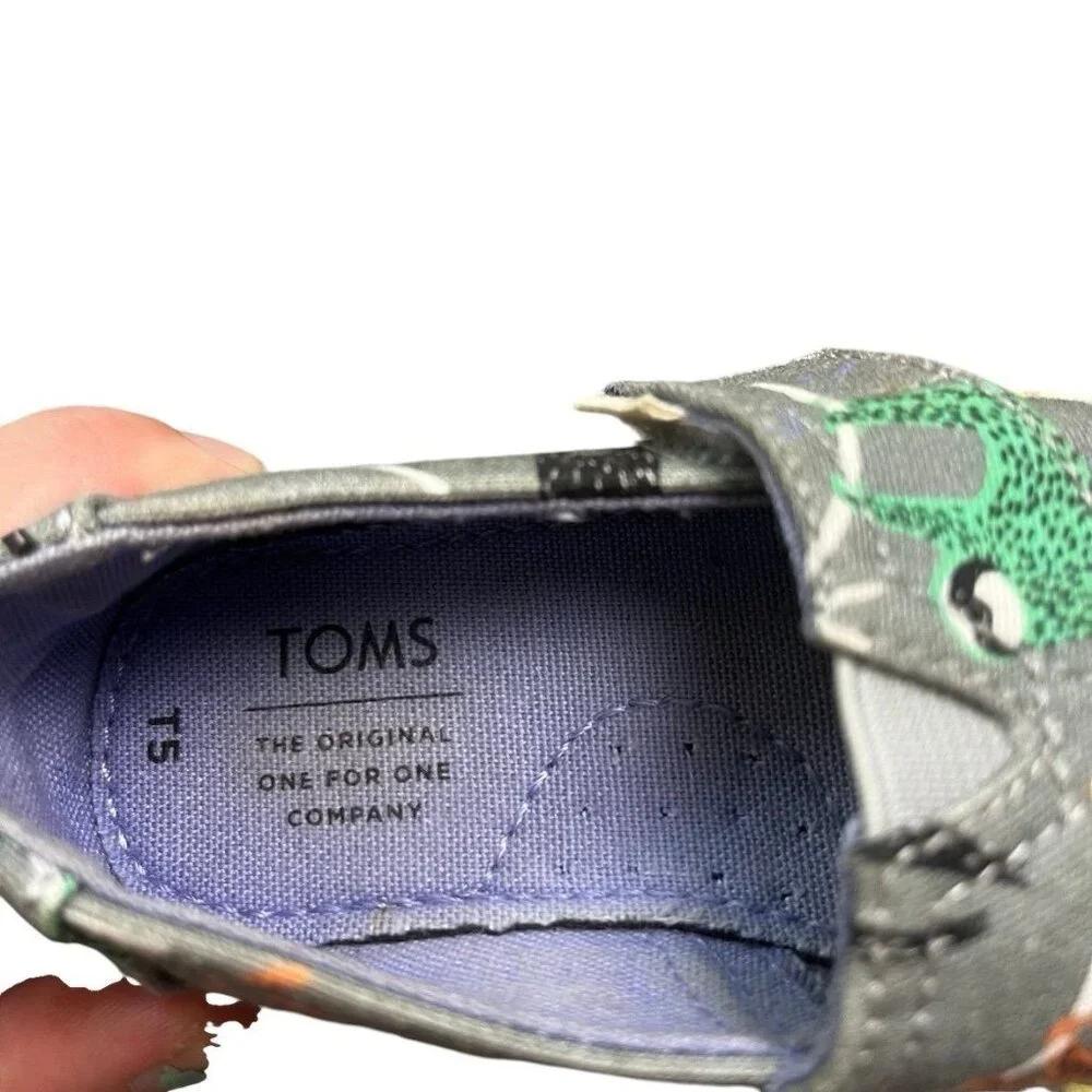 Toms Gray Toddler Sloth Print Shoes Size 5